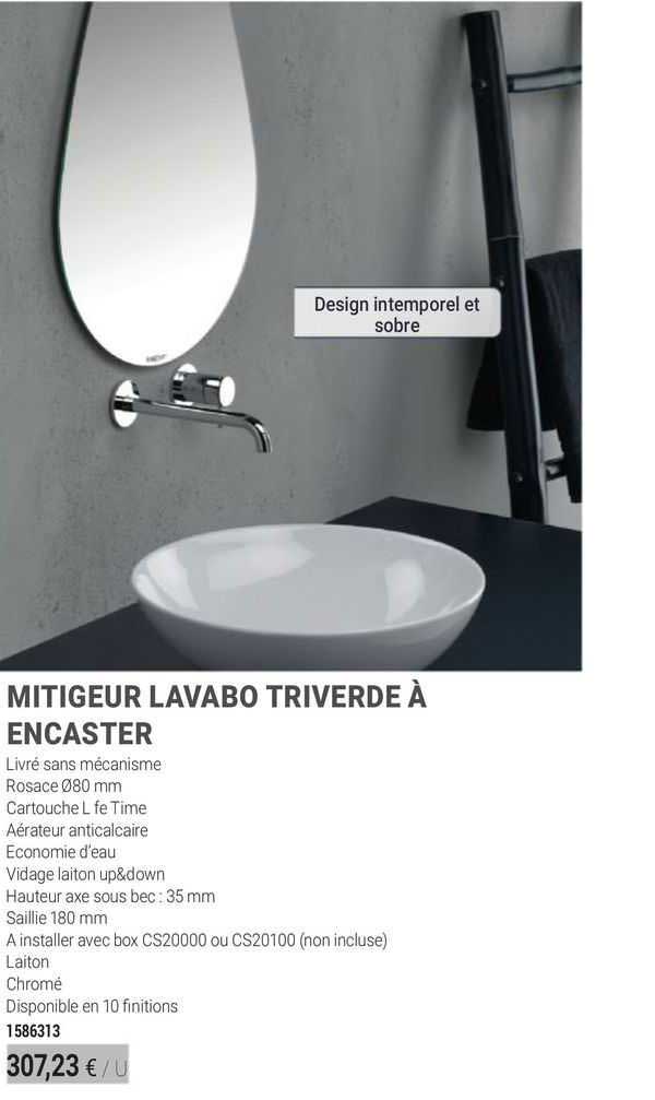 Mitigeur Lavabo Triverde à Encastrer