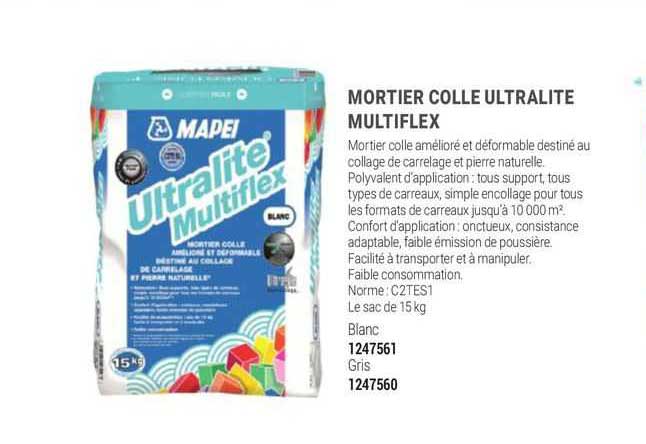 mortier colle ultralite multiflex