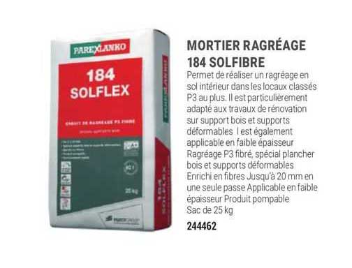 Mortier Ragréage 184 Solfibre