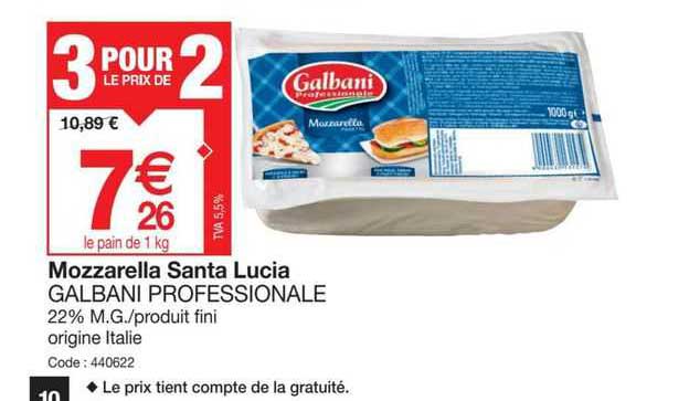 mozzarella santa lucia galbani professionale