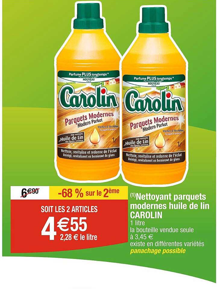 nettoyant parquets modernes huile de lin carolin