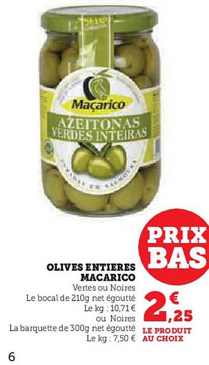 olives entières macarico