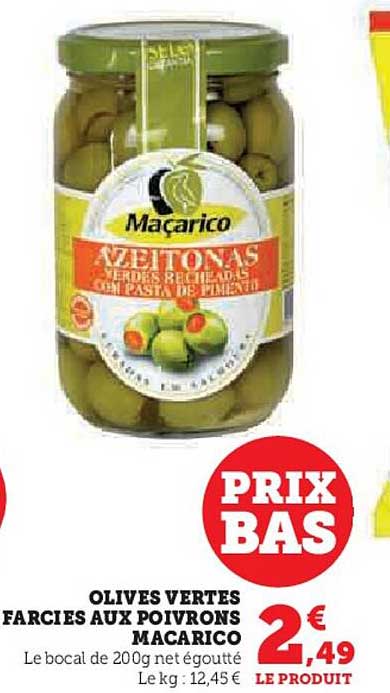 olives vertes farcies aux poivrons macarico