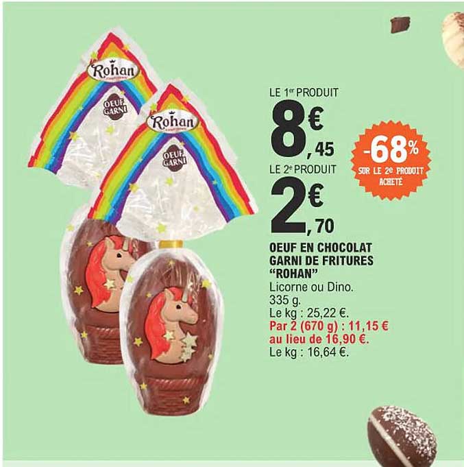 œuf en chocolat garni de fritures "rohan"