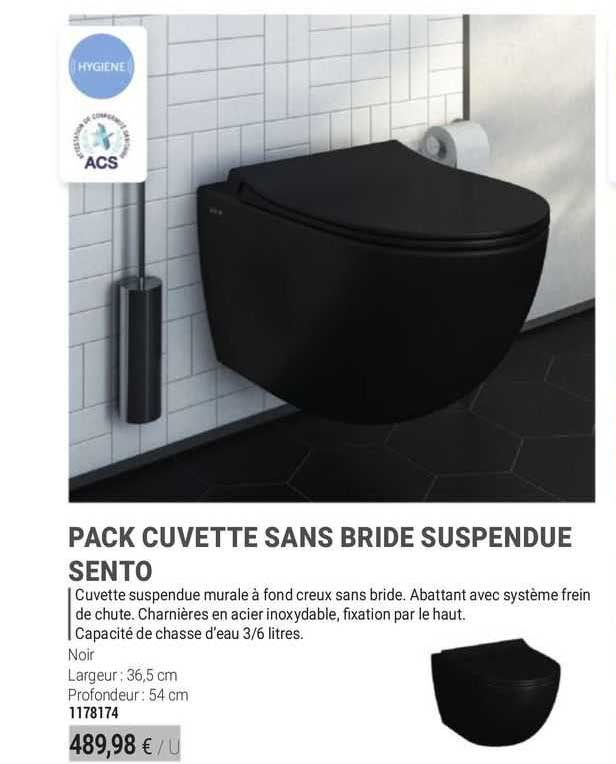 pack cuvette sans bride suspendue sento