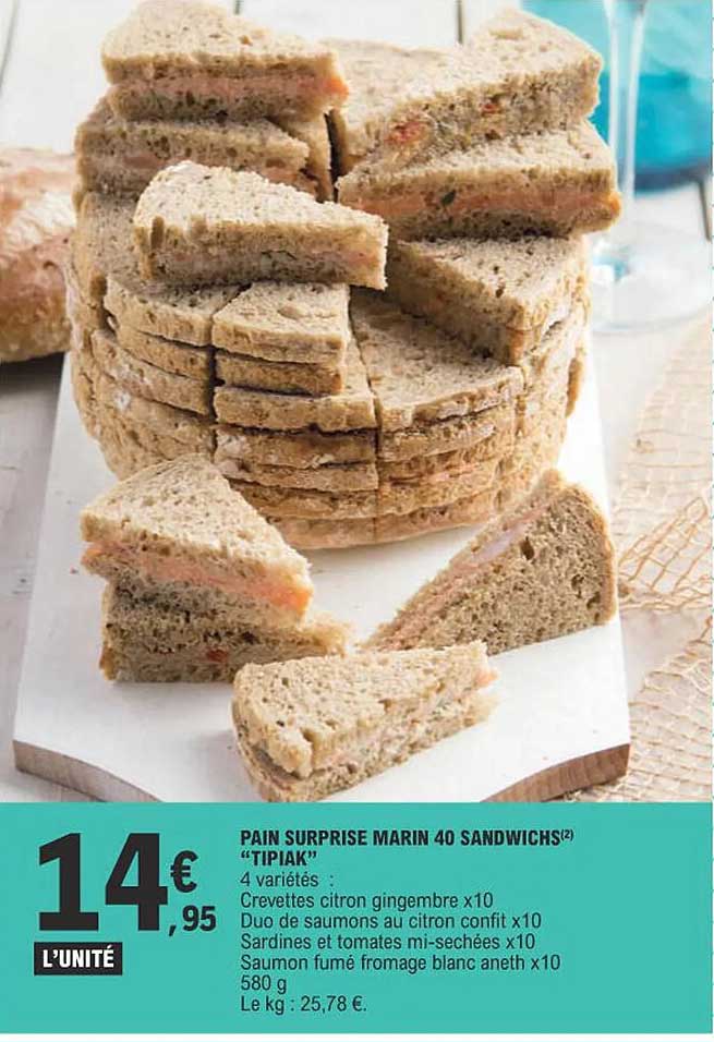 Pain Surprise Marin 40 Sandwichs "tipiak"