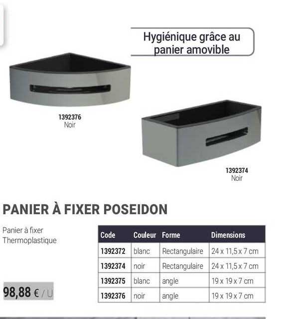 panier à fixer poseidon