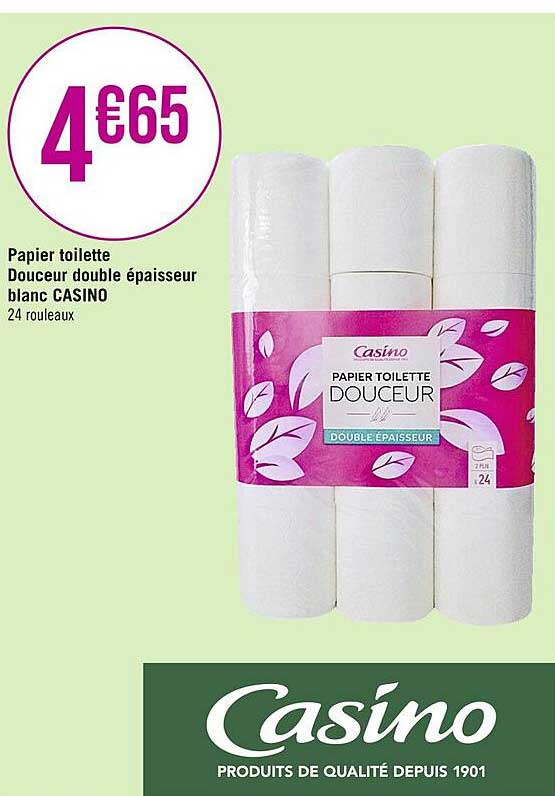 papier toilette douceur double épaisseur blanc casino