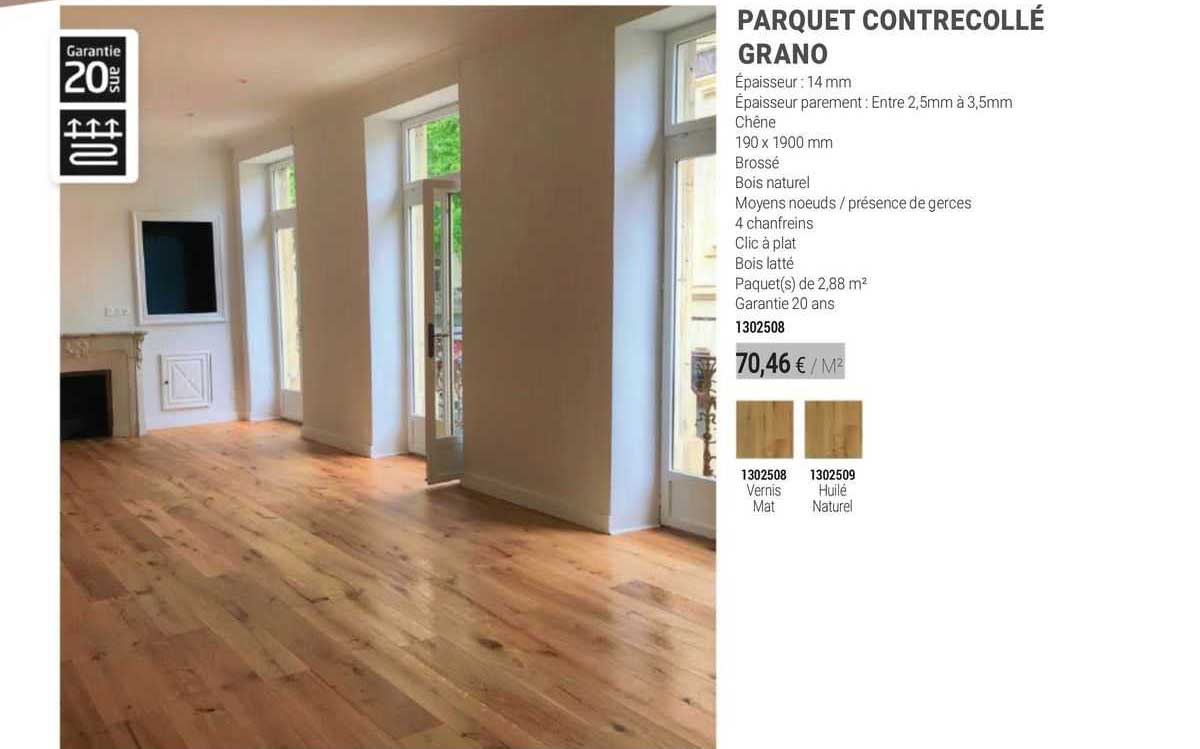parquet contrecollé grano