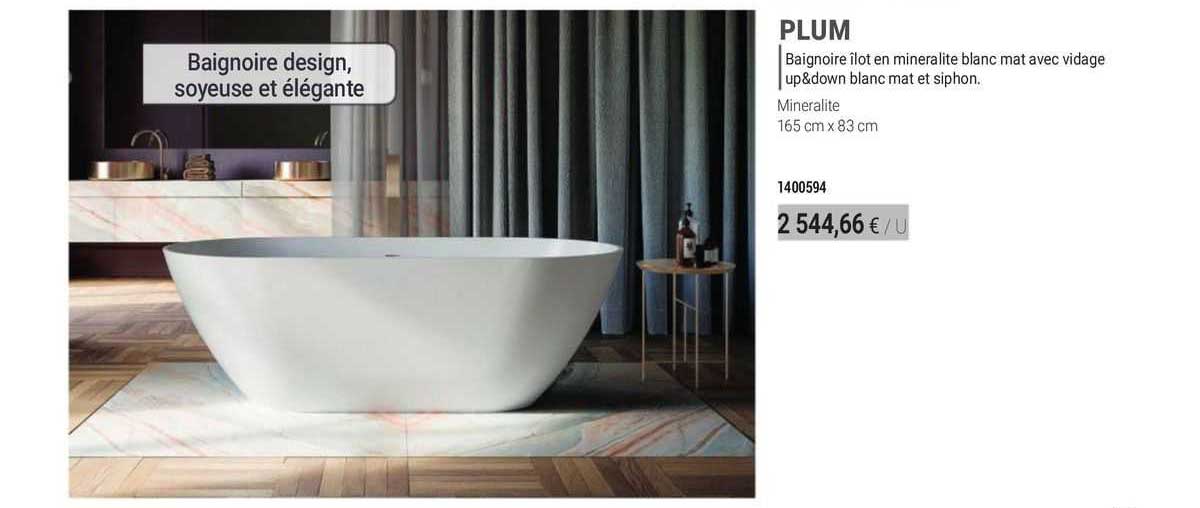 plum baignoire îlot