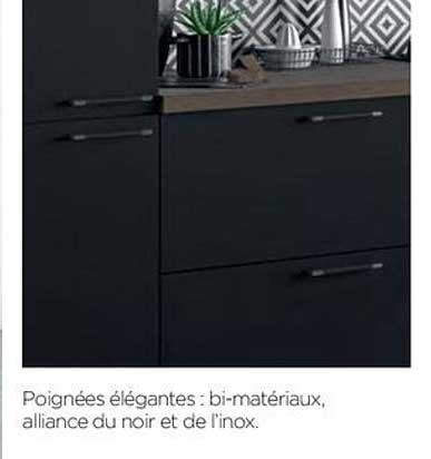 poignées élégantes : bi-matériaux alliance du noir et de l'inox