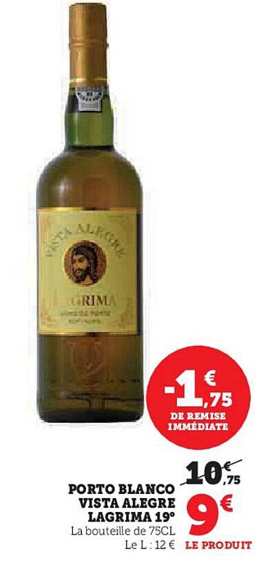 porto blanco vista alegre lagrima 19°