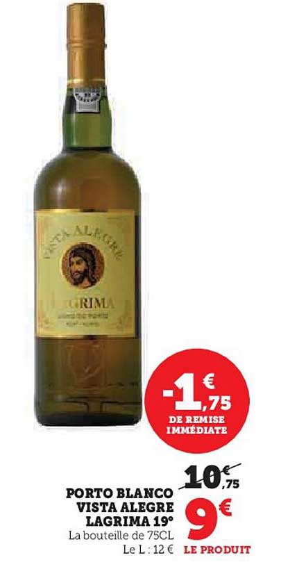 porto blanco vista alegre lagrima 19°