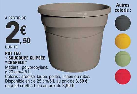 pot teo + soucoupe clipsée "chapelu"