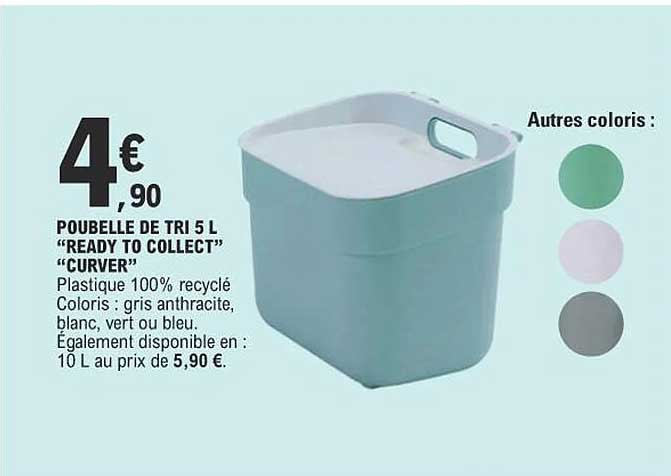 poubelle de tri 5 l "ready to collect"  "curver"
