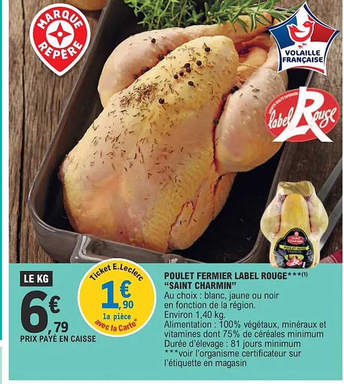 Poulet Fermier Label Rouge "saint Charmin"