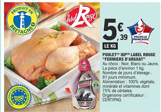 poulet igp label rouge "fermiers d'argoat"