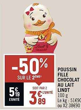 poussin fille chocolat au lait lindt