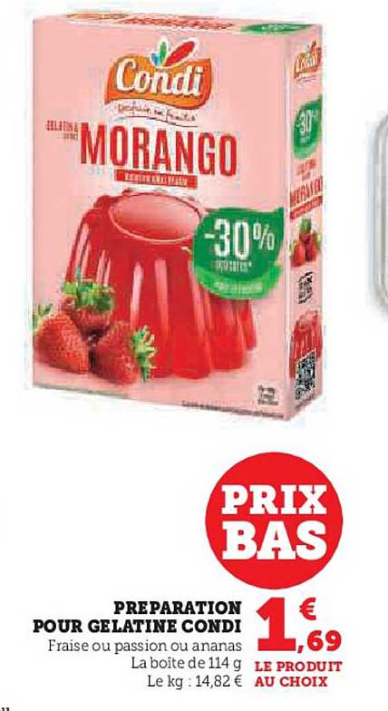 préparation pour gélatine condi