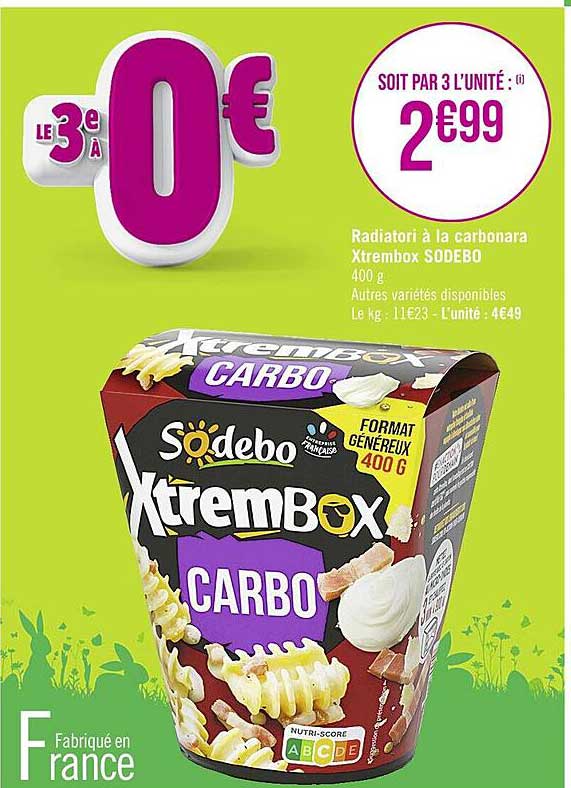 radiatori à la carbonara xtrembox sodebo