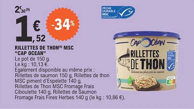 Rillettes De Thon Msc "cap Océan"