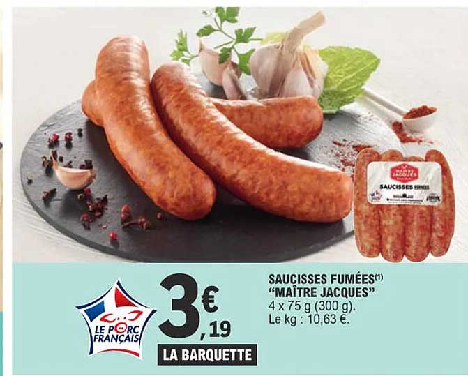 saucisses fumées "maître jacques"