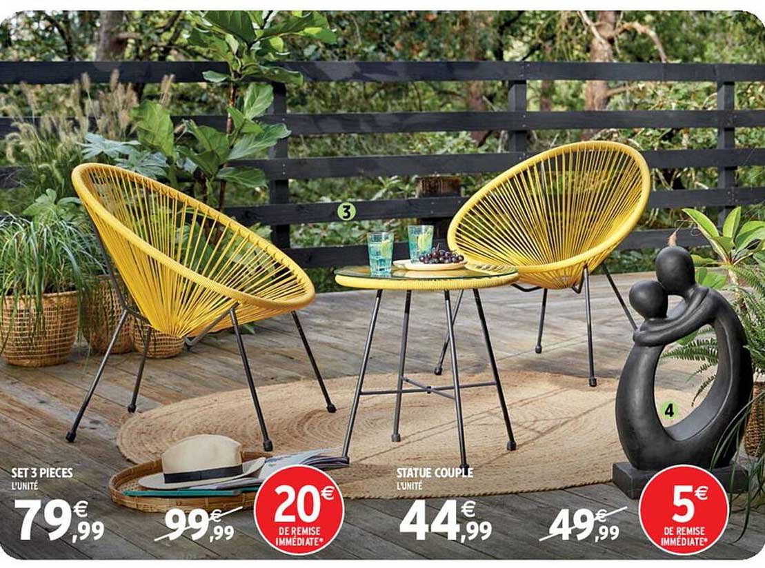 set 3 pièces, statue couple