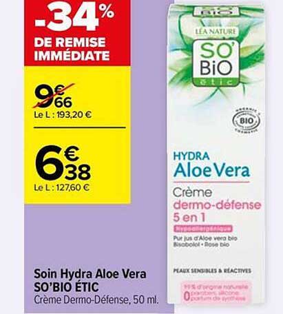 Soin Hydra Aloé Vera So'bio étic