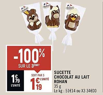 sucette chocolat au lait rohan