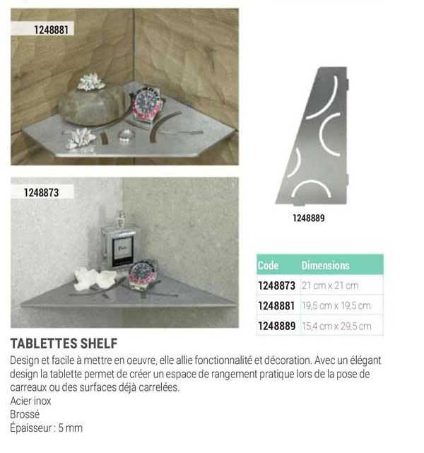 tablettes shelf