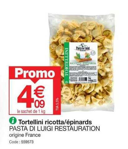 tortellini ricotta/épinards pasta di luigi restauration