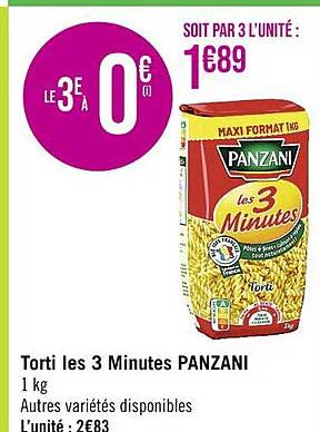 torti les 3 minutes panzani