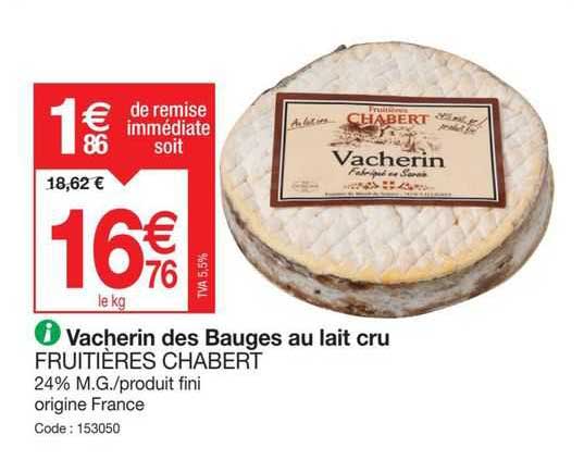 vacherin des bauges au lait cru fruitières chabert
