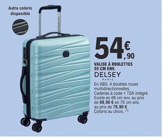 valise à roulettes 55 cm env. delsey paris