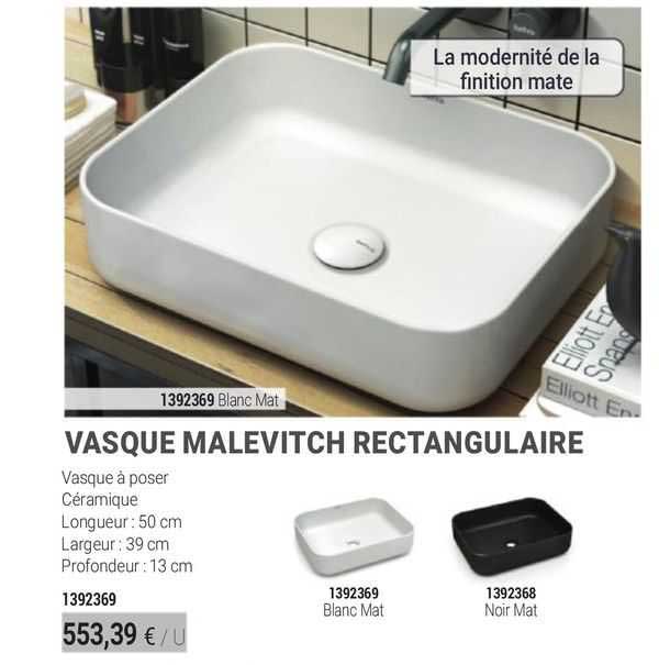 Vasque Malevitch Rectangulaire