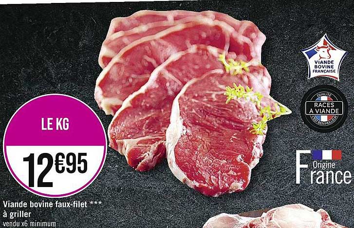 Viande Bovine Faux-filet à Griller