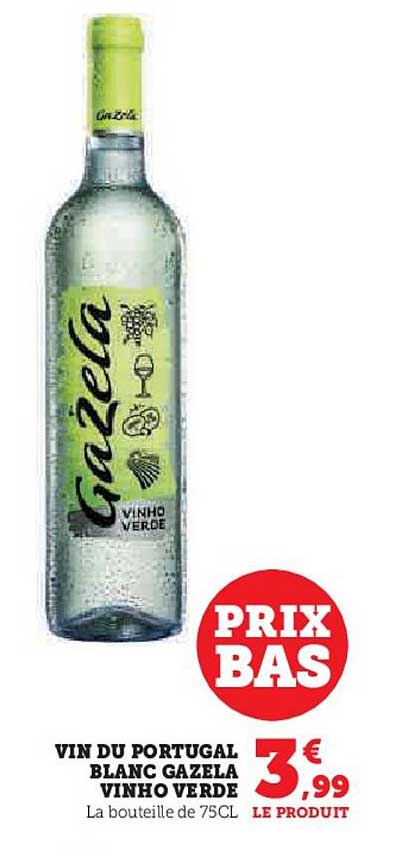 Vin Du Portugal Blanc Gazela Vinho Verde