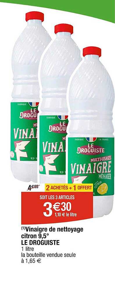 vinagre de nettoyage citron 9,5° le droguiste