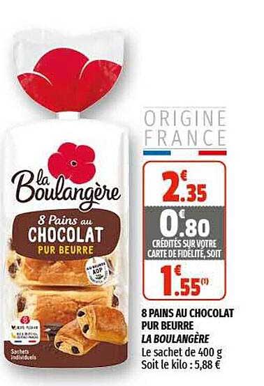 8 Pains Au Chocolat Pur Beurre La Boulangère