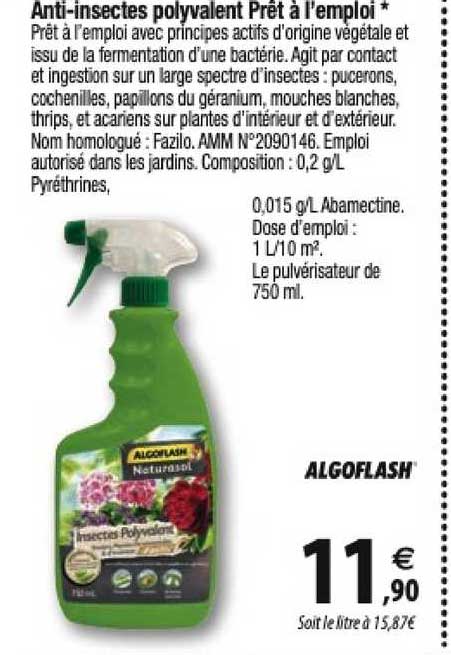 anti-insectes polyvalent prêt à l'emploi algoflash