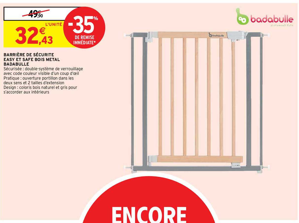barrière de sécurité easy et safe bois metal badabulle