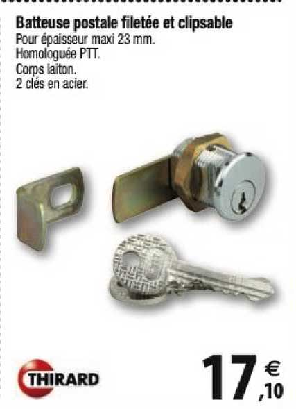 batteuse postale filetée et clipsable  thirard