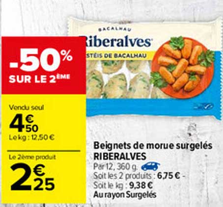 beignets de morue surgelés riberalves