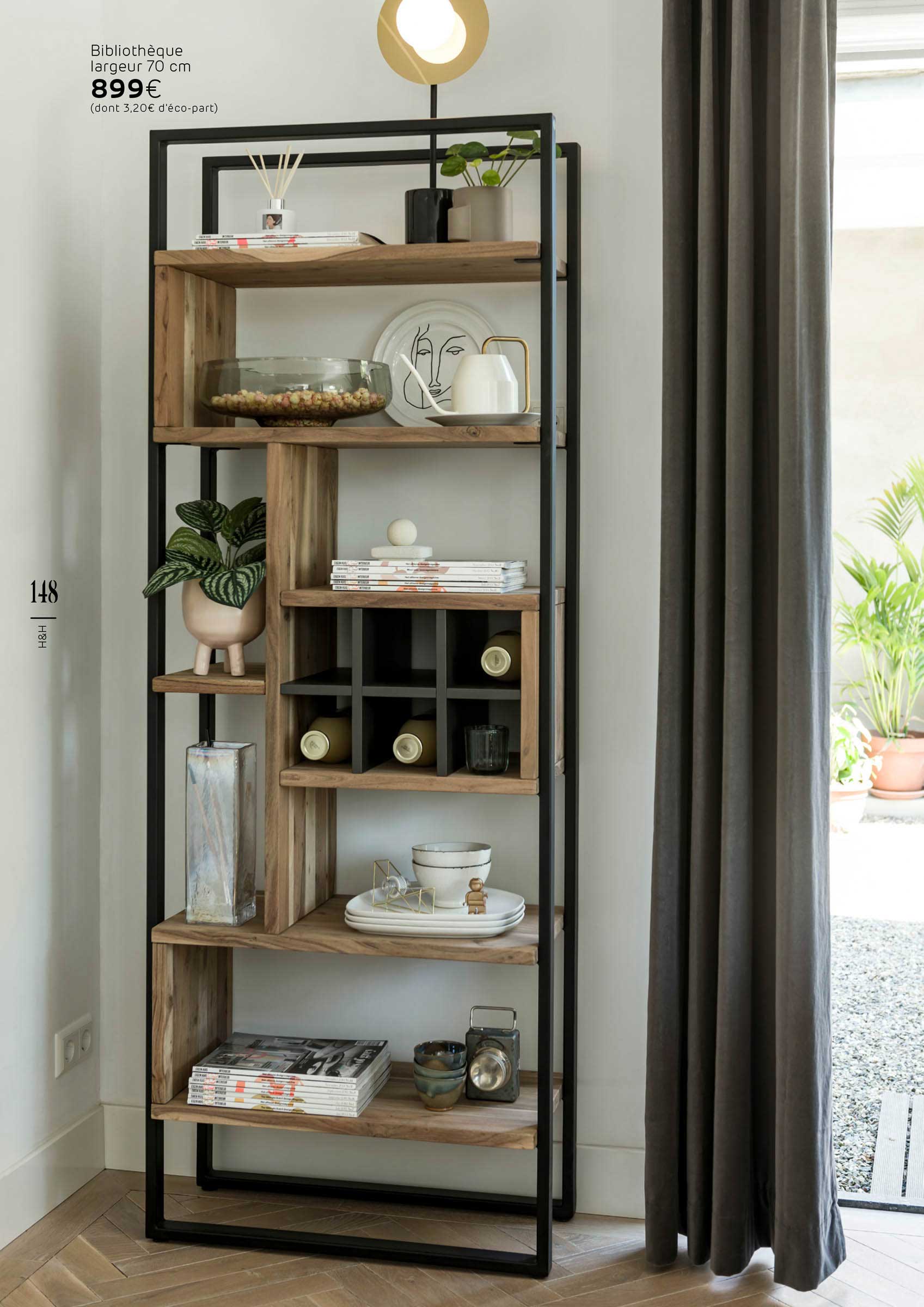 bibliothèque largeur 70 cm