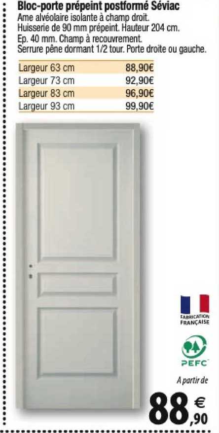 bloc-porte prépeint postformé séviac