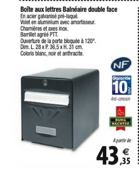 boîte aux lettres balnéaire double face