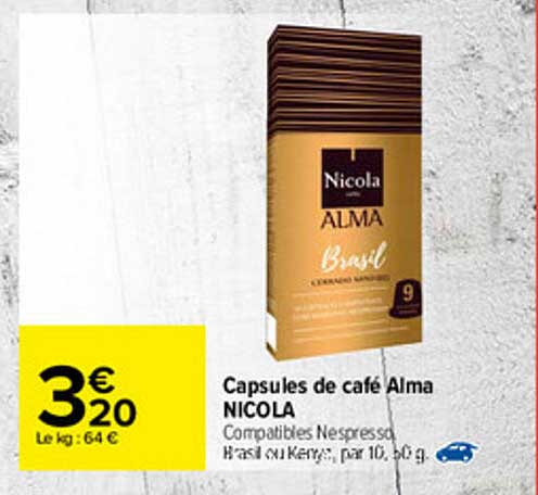 capsules de café alma nicola