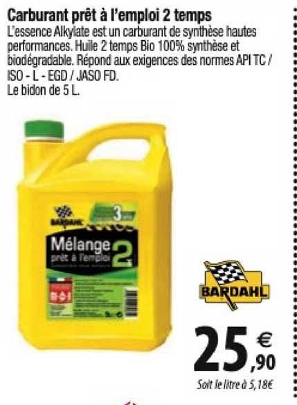 carburant prêt à l'emploi 2 temps bardahl