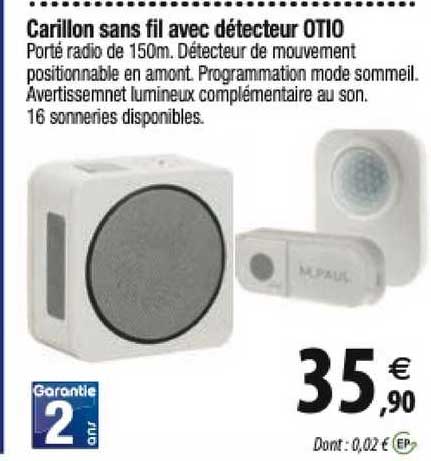 carillon sans fil avec détecteur otio