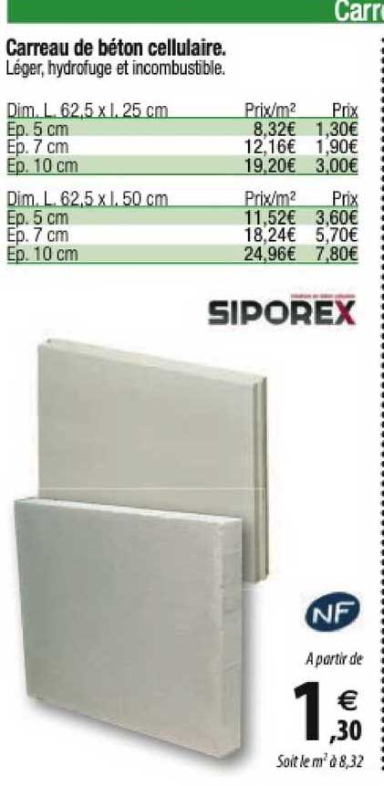 carreau de béton cellulaire siporex
